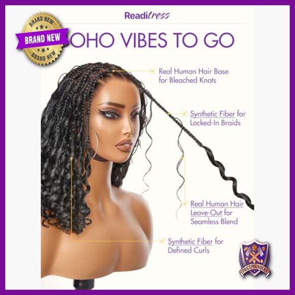 14 Inch Full Lace Wig 200% Density Bohemian Curls Flexi-Fit Cap main image 5